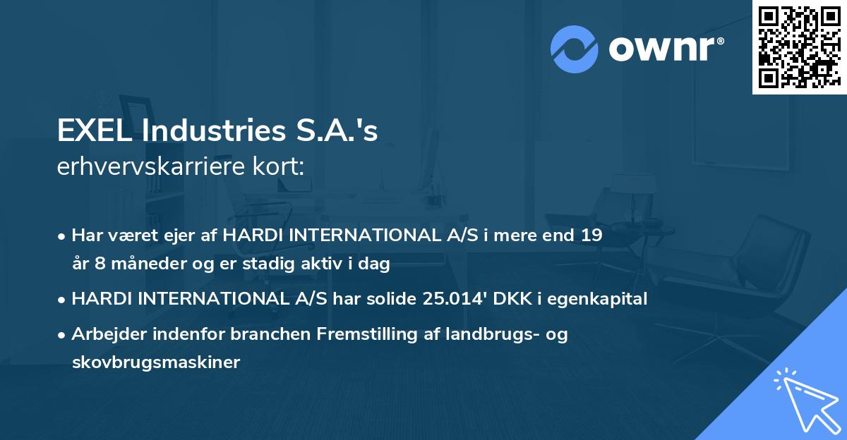 EXEL Industries S.A.'s erhvervskarriere kort