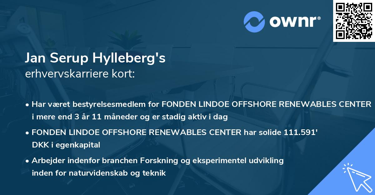Jan Serup Hylleberg's erhvervskarriere kort