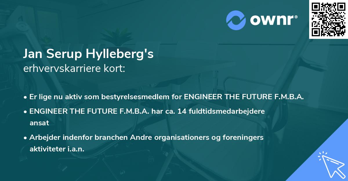 Jan Serup Hylleberg's erhvervskarriere kort