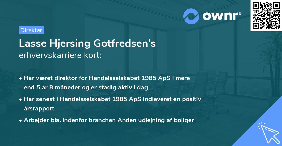 Lasse Hjersing Gotfredsen's erhvervskarriere kort