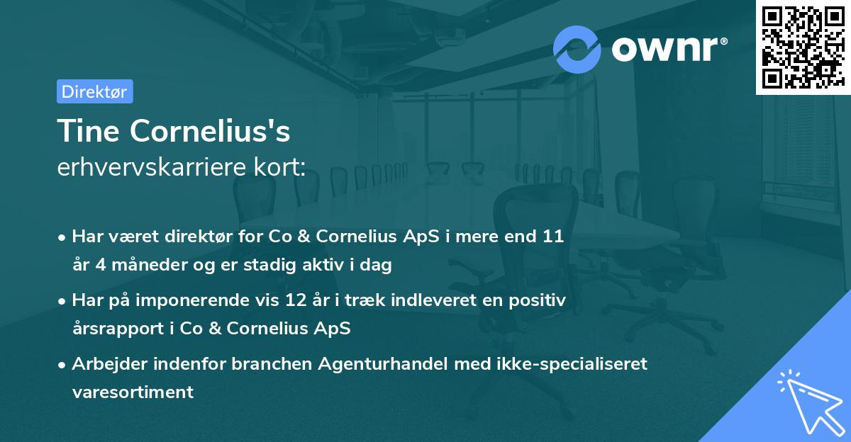 Tine Cornelius's erhvervskarriere kort