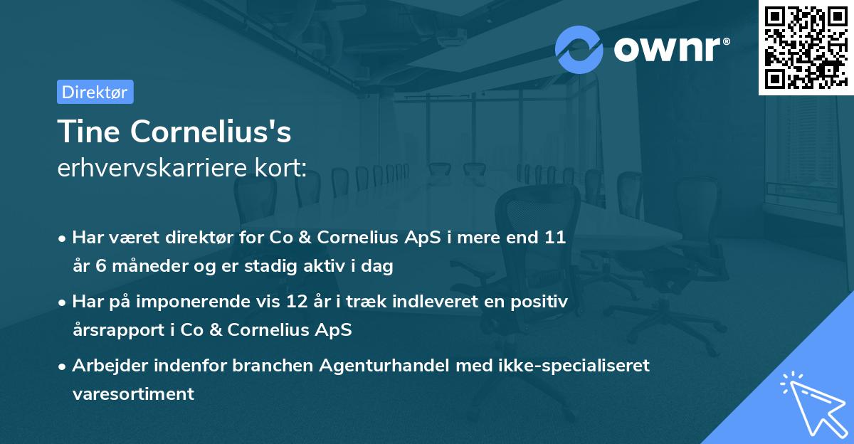 Tine Cornelius's erhvervskarriere kort