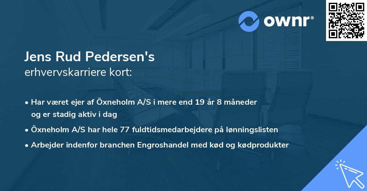 Jens Rud Pedersen's erhvervskarriere kort