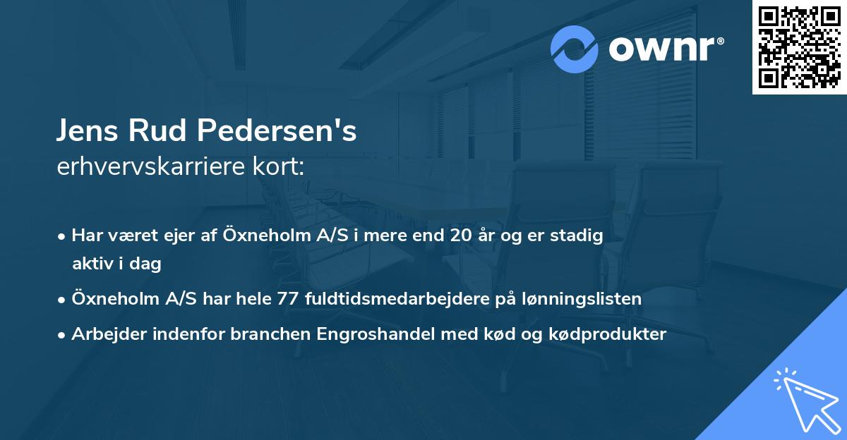 Jens Rud Pedersen's erhvervskarriere kort