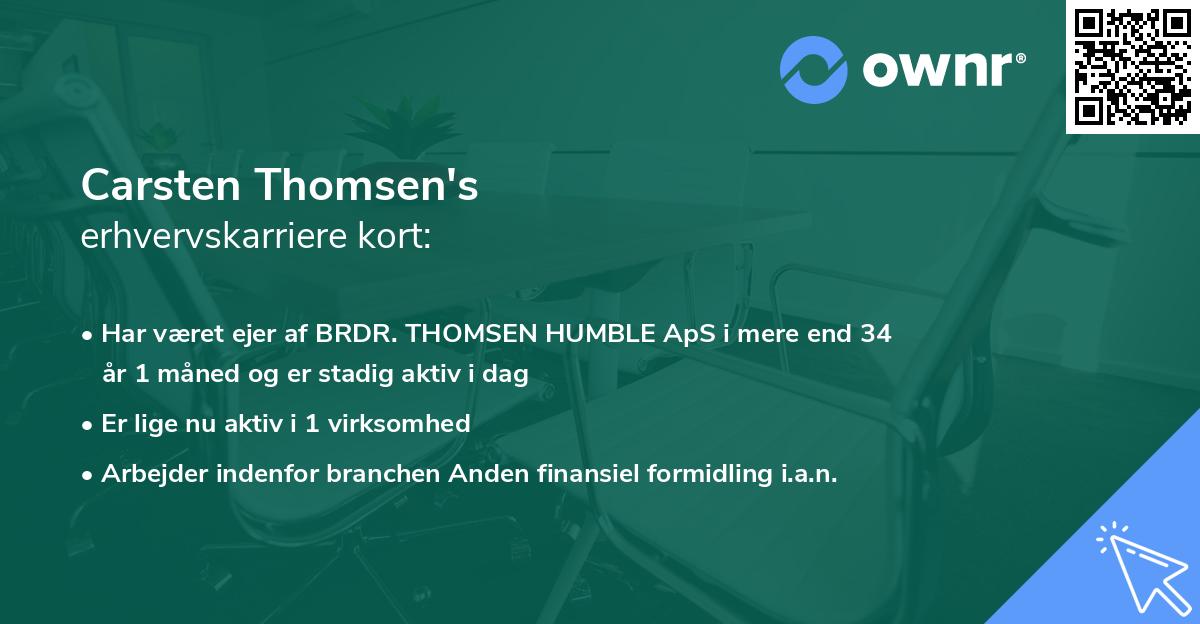 Carsten Thomsen's erhvervskarriere kort
