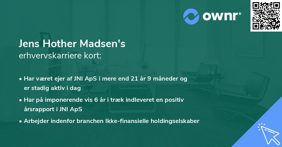 Jens Hother Madsen's erhvervskarriere kort
