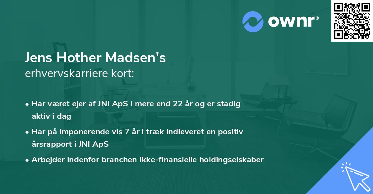 Jens Hother Madsen's erhvervskarriere kort