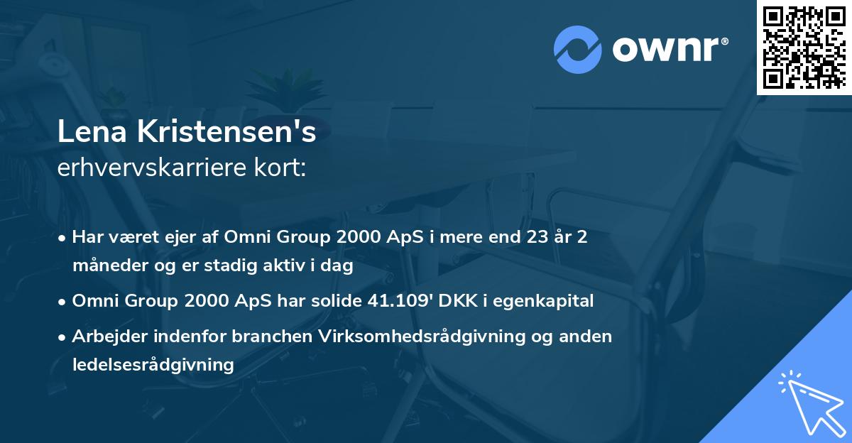 Lena Kristensen's erhvervskarriere kort