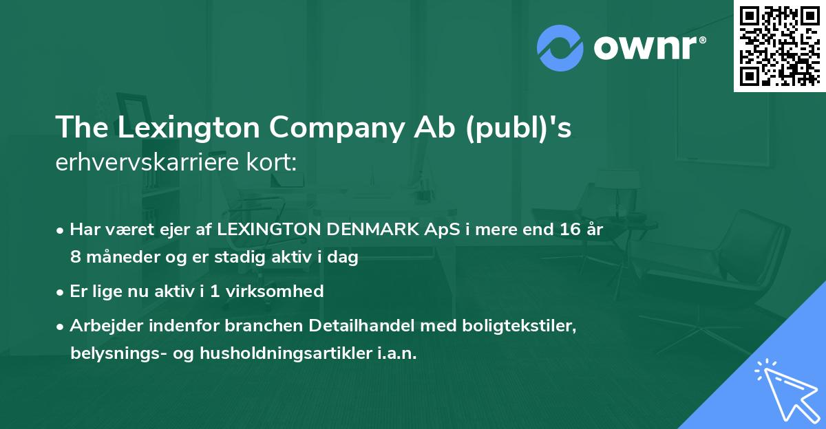 The Lexington Company Ab (publ)'s erhvervskarriere kort