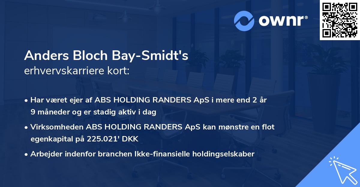 Anders Bloch Bay-Smidt's erhvervskarriere kort