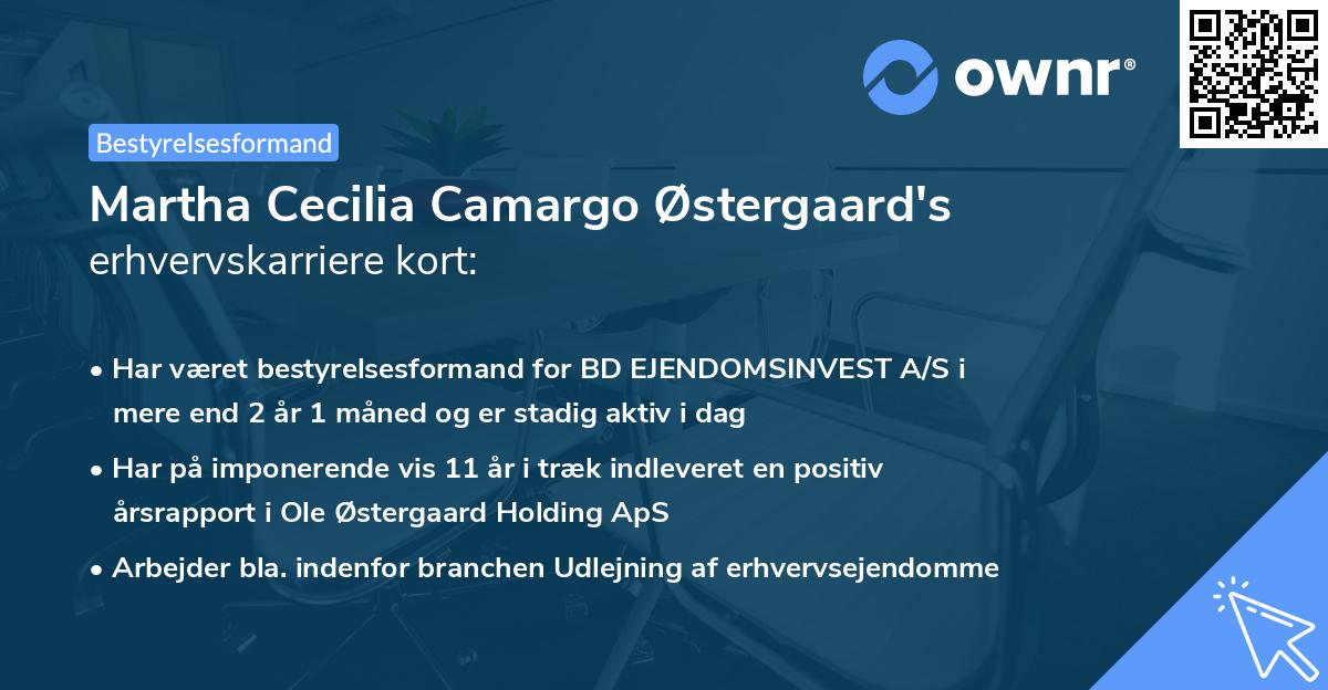 Martha Cecilia Camargo Østergaard's erhvervskarriere kort