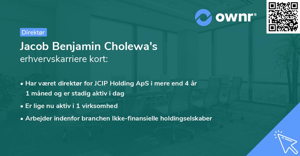 Jacob Benjamin Cholewa's erhvervskarriere kort