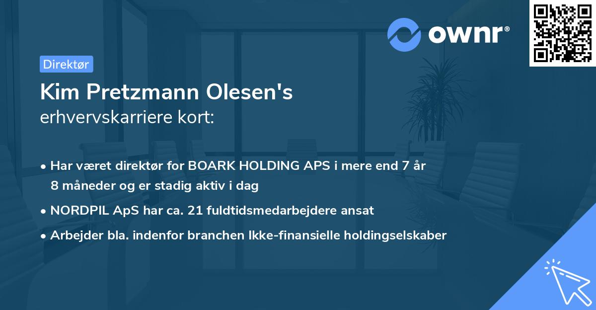 Kim Pretzmann Olesen's erhvervskarriere kort