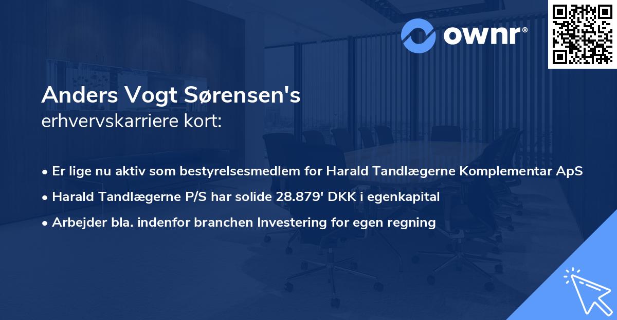 Anders Vogt Sørensen's erhvervskarriere kort