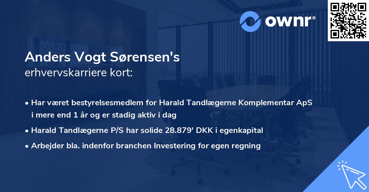 Anders Vogt Sørensen's erhvervskarriere kort
