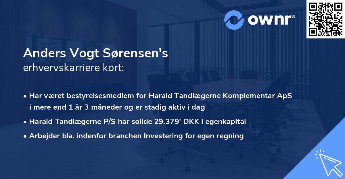 Anders Vogt Sørensen's erhvervskarriere kort