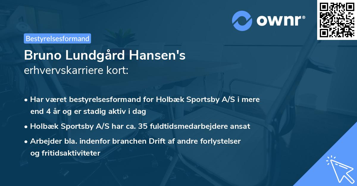 Bruno Lundgård Hansen's erhvervskarriere kort
