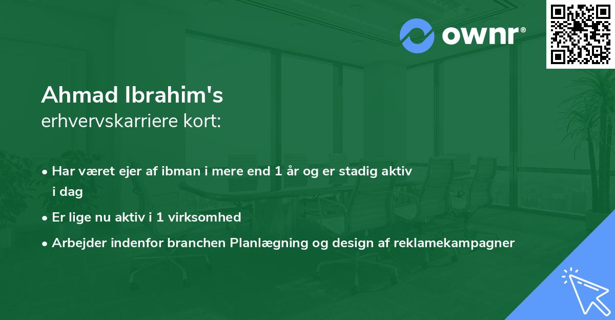 Ahmad Ibrahim's erhvervskarriere kort