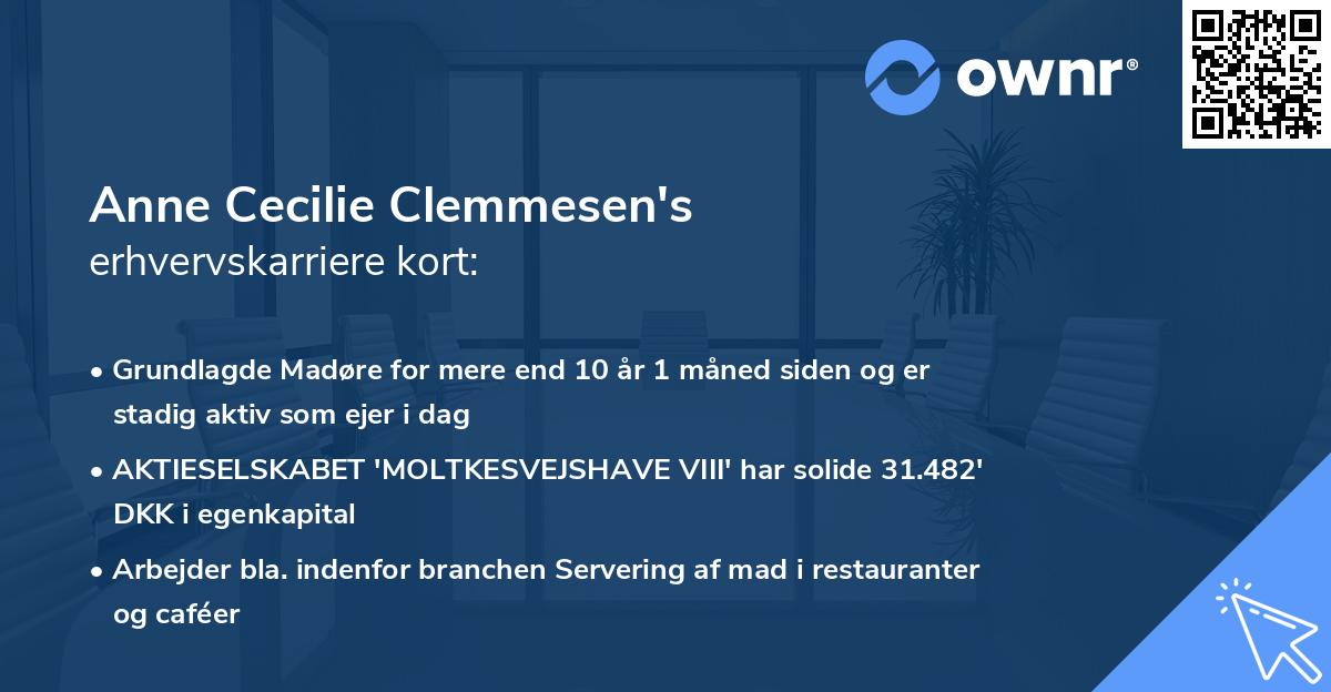 Anne Cecilie Clemmesen's erhvervskarriere kort