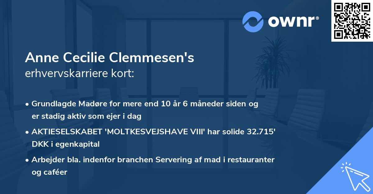 Anne Cecilie Clemmesen's erhvervskarriere kort