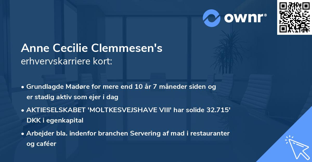 Anne Cecilie Clemmesen's erhvervskarriere kort
