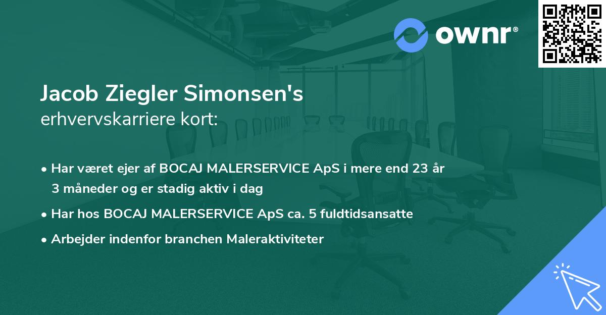 Jacob Ziegler Simonsen's erhvervskarriere kort