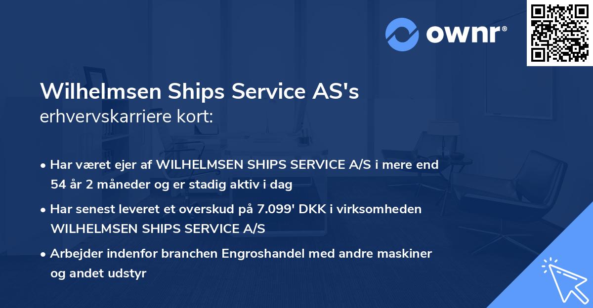 Wilhelmsen Ships Service AS's erhvervskarriere kort