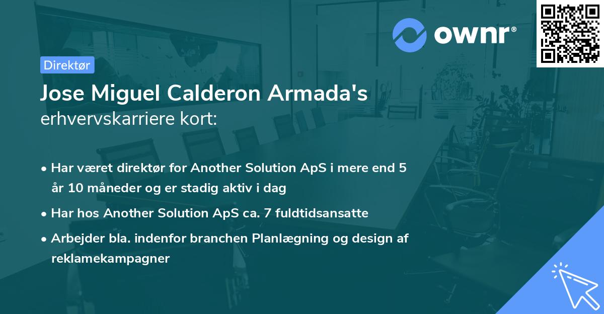Jose Miguel Calderon Armada's erhvervskarriere kort