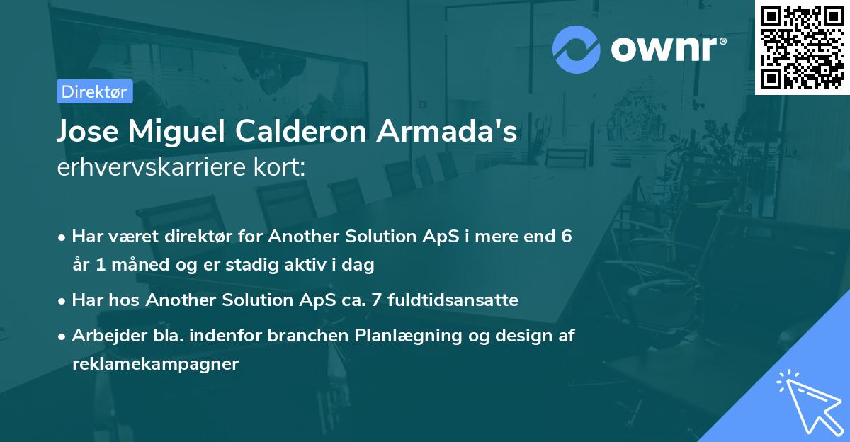 Jose Miguel Calderon Armada's erhvervskarriere kort
