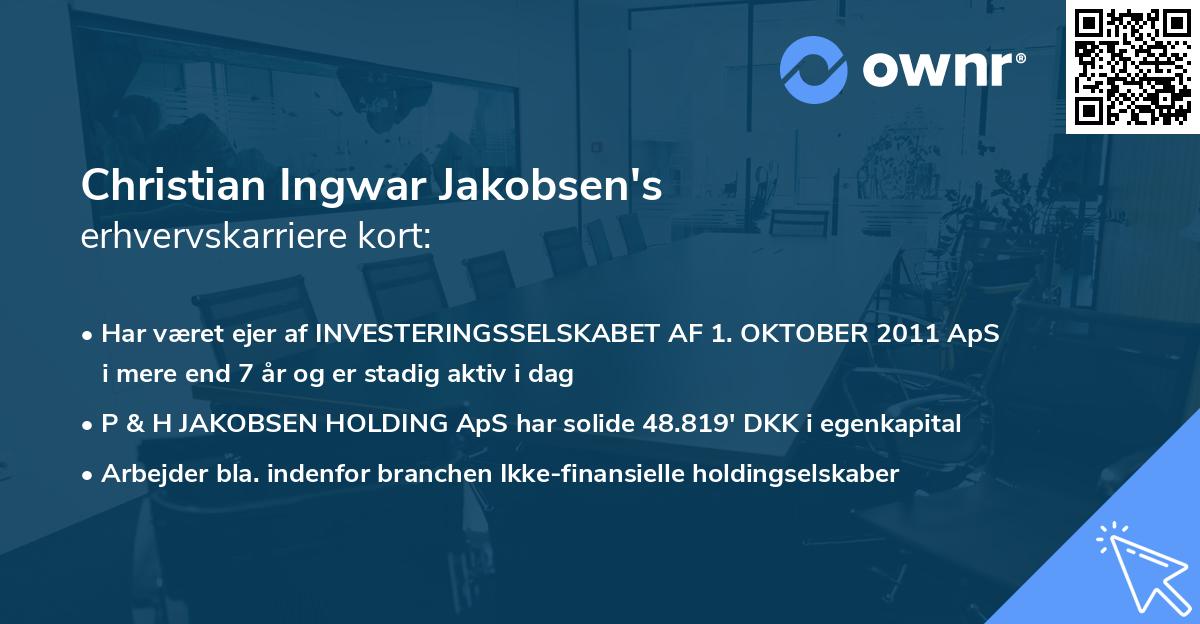 Christian Ingwar Jakobsen's erhvervskarriere kort