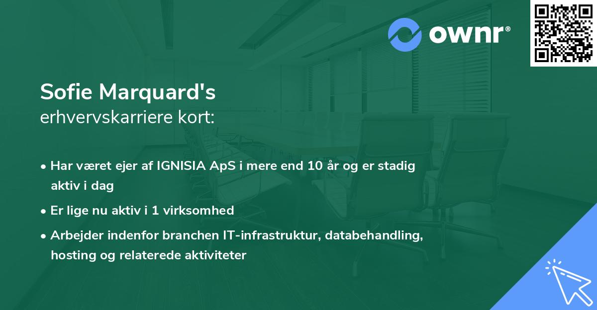 Sofie Marquard's erhvervskarriere kort