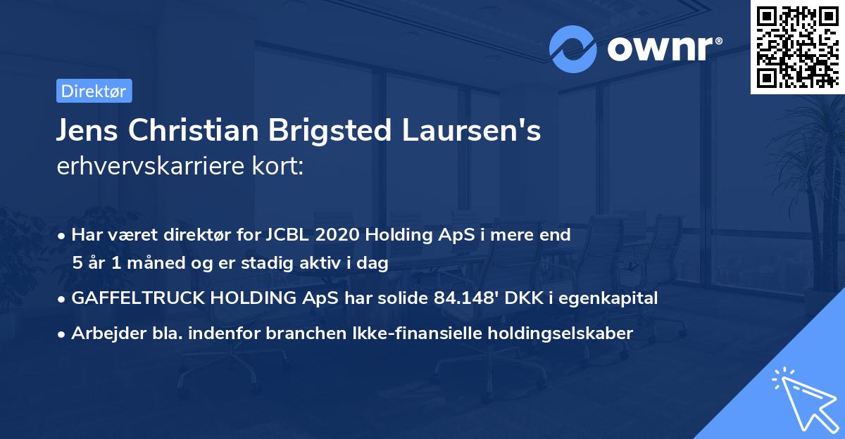 Jens Christian Brigsted Laursen's erhvervskarriere kort