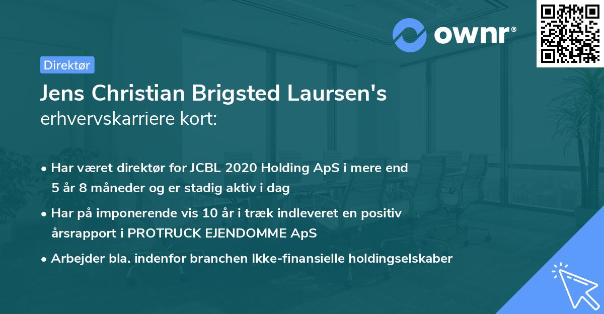 Jens Christian Brigsted Laursen's erhvervskarriere kort