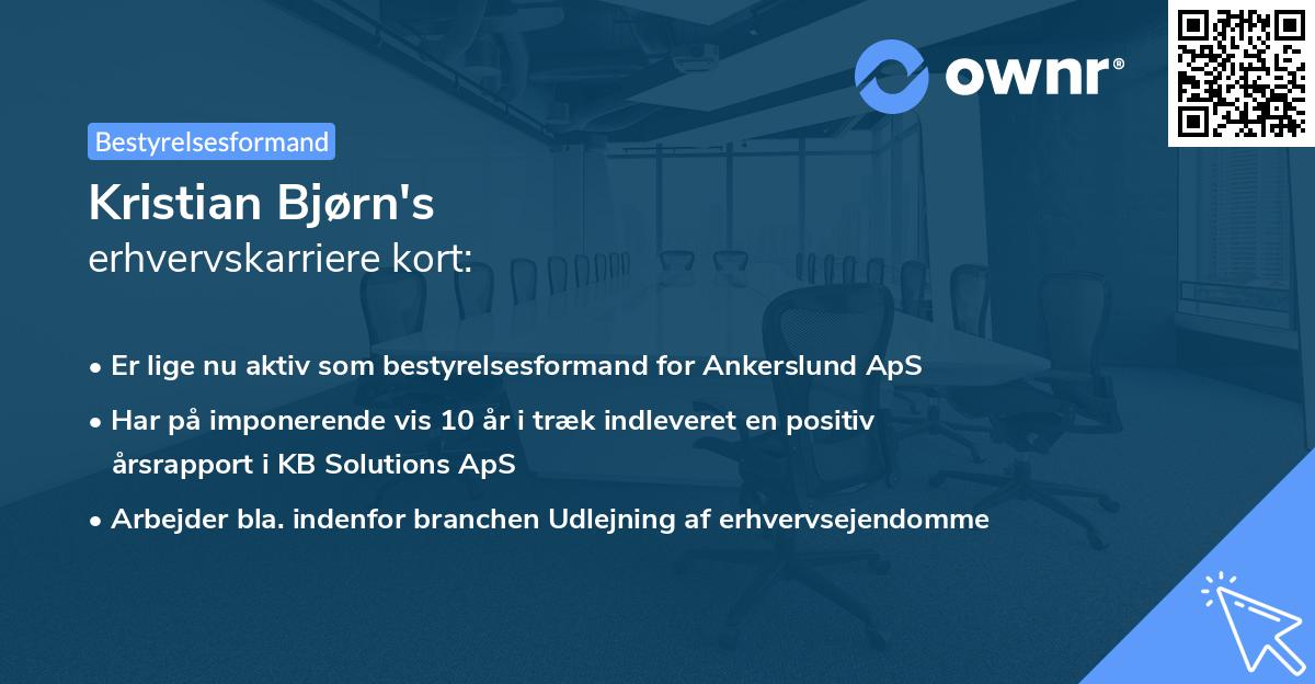 Kristian Bjørn's erhvervskarriere kort