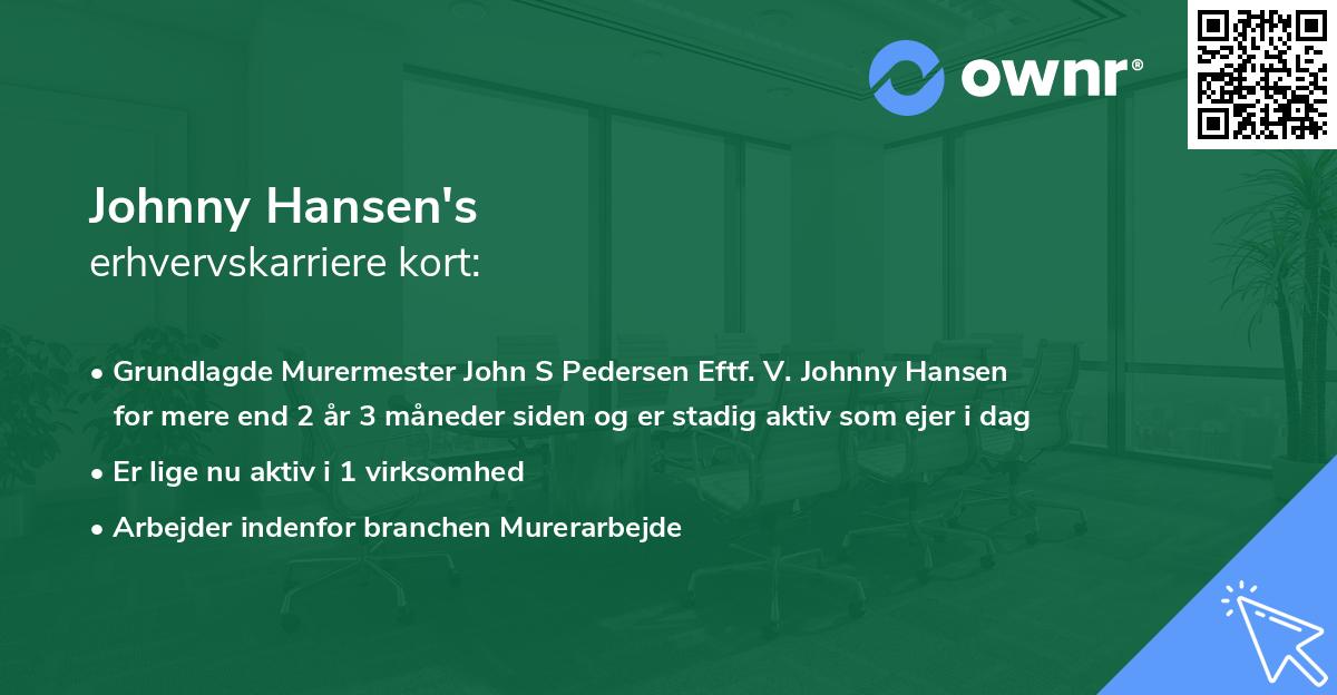Johnny Hansen's erhvervskarriere kort