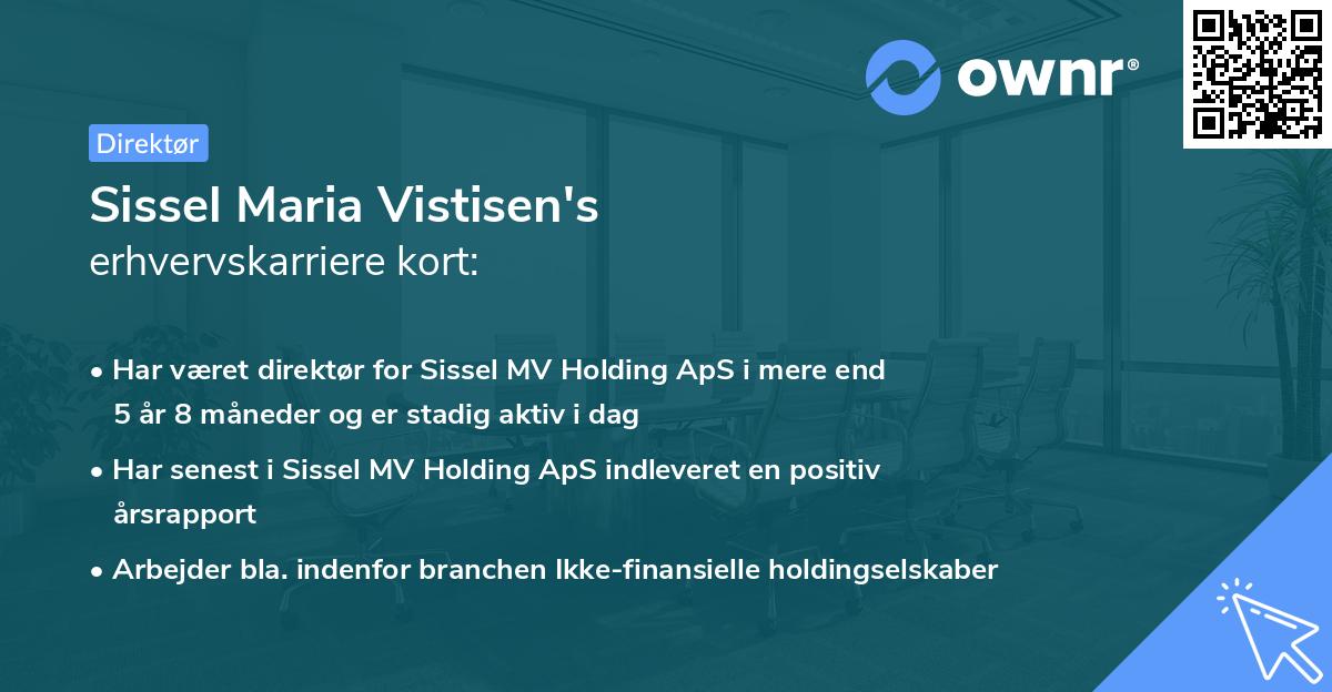 Sissel Maria Vistisen's erhvervskarriere kort