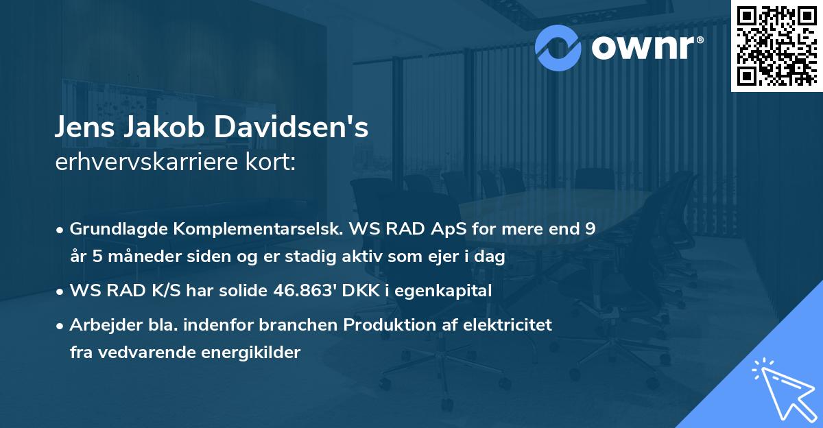 Jens Jakob Davidsen's erhvervskarriere kort