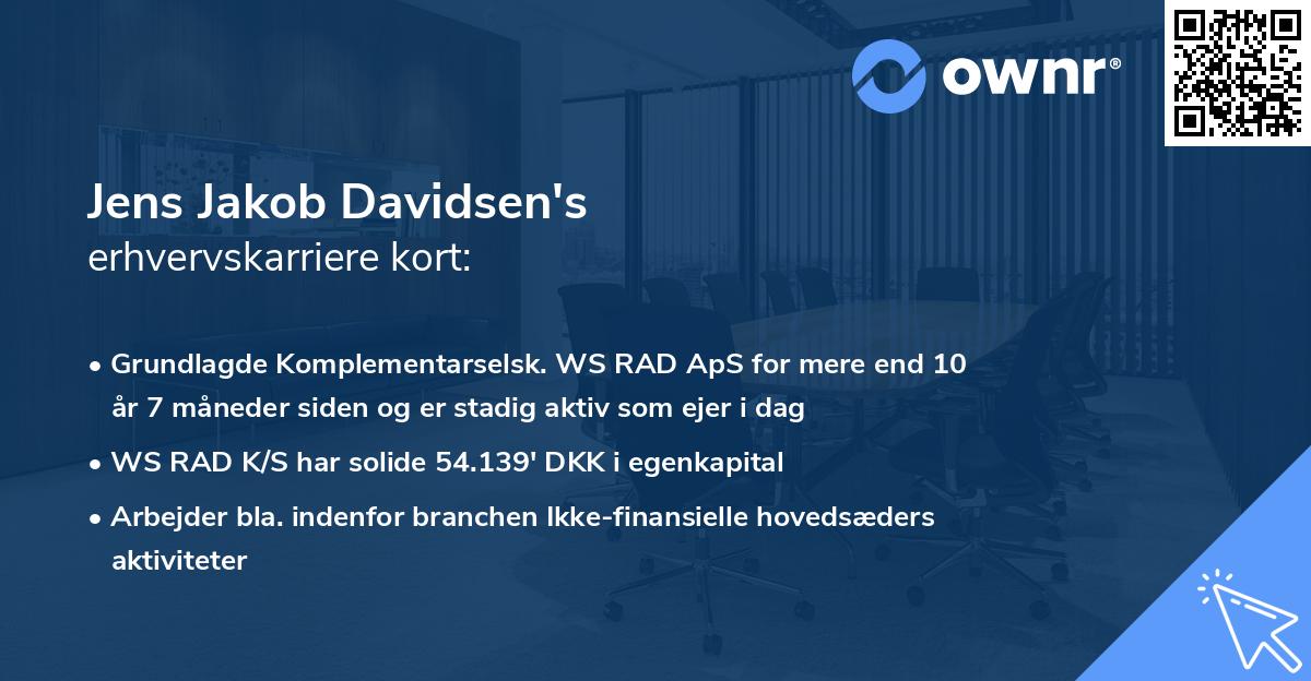 Jens Jakob Davidsen's erhvervskarriere kort