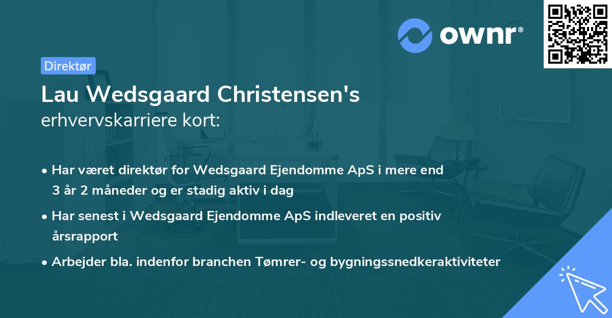 Lau Wedsgaard Christensen's erhvervskarriere kort