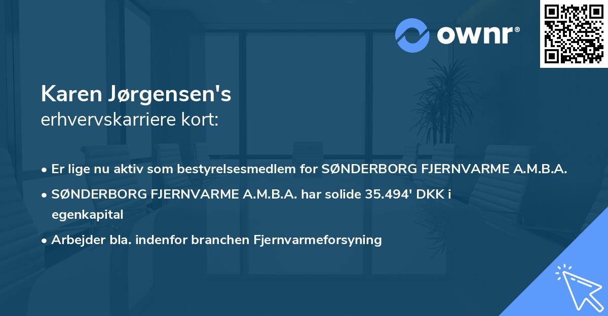 Karen Jørgensen's erhvervskarriere kort