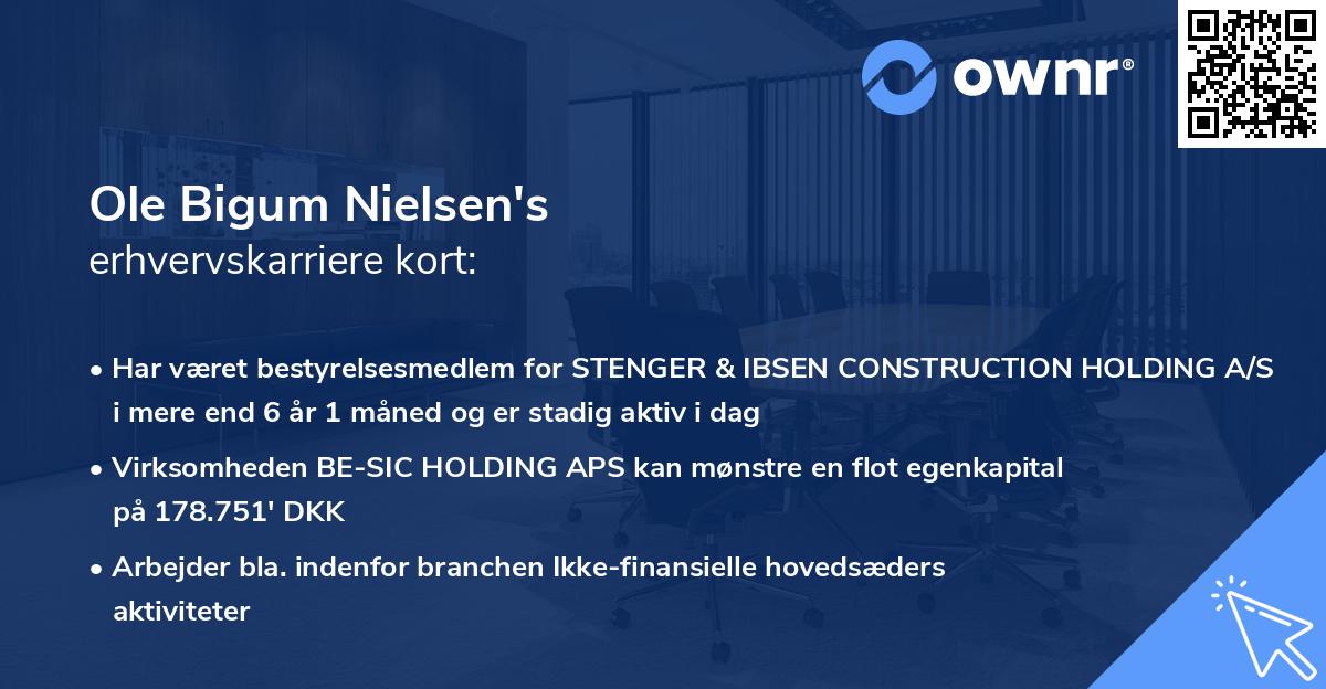 Ole Bigum Nielsen's erhvervskarriere kort