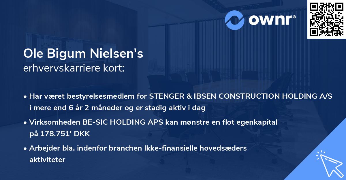 Ole Bigum Nielsen's erhvervskarriere kort