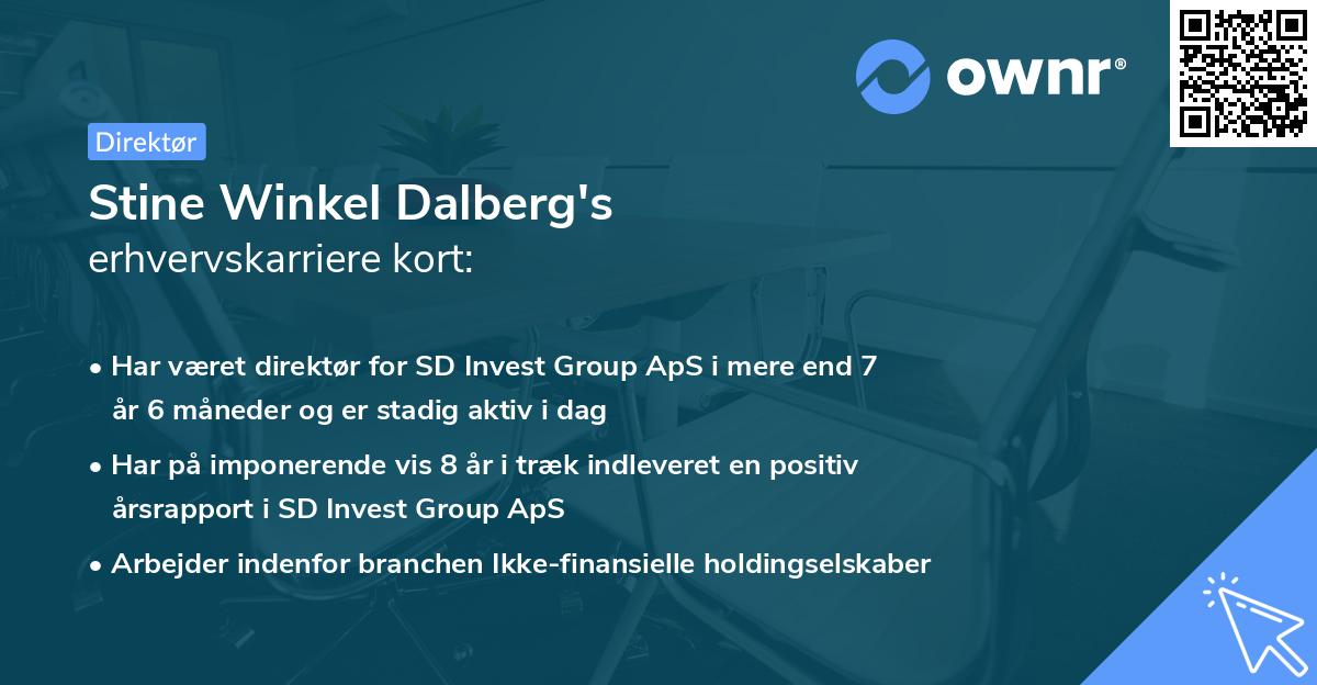 Stine Winkel Dalberg's erhvervskarriere kort