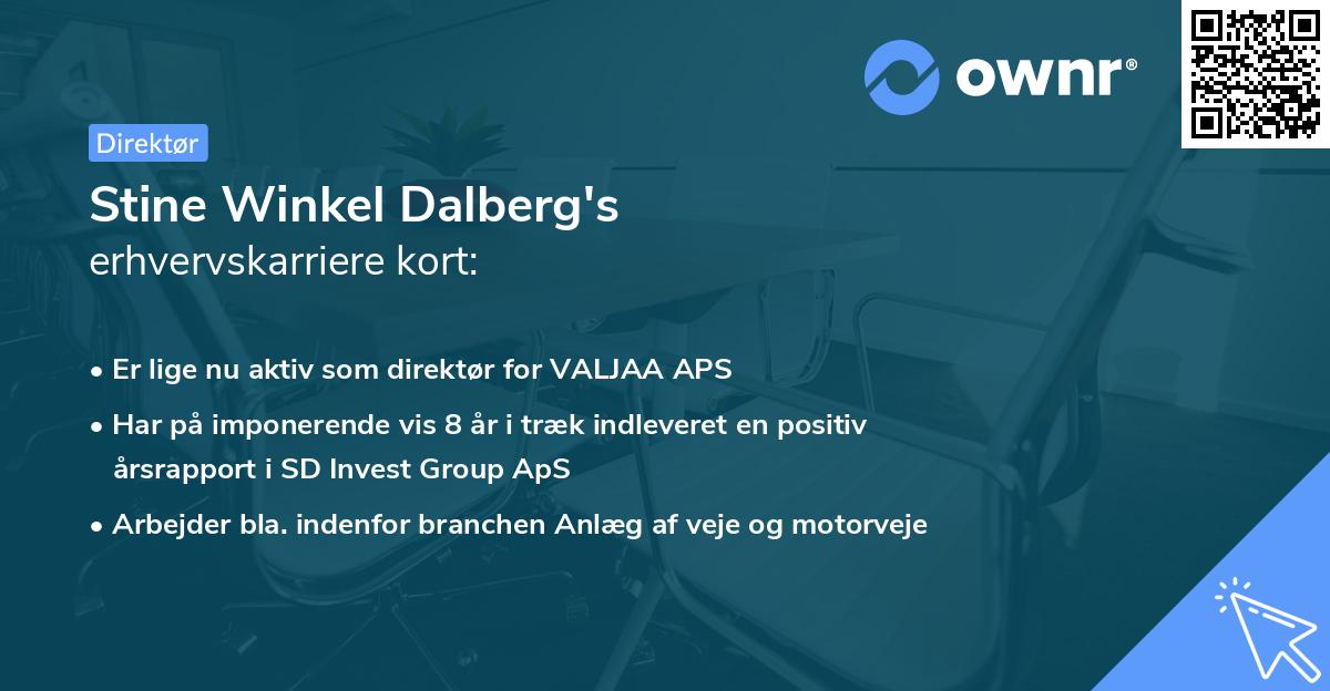 Stine Winkel Dalberg's erhvervskarriere kort