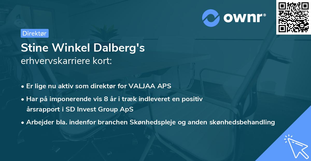 Stine Winkel Dalberg's erhvervskarriere kort