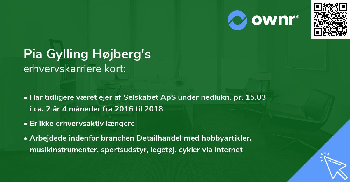 Pia Gylling Højberg's erhvervskarriere kort