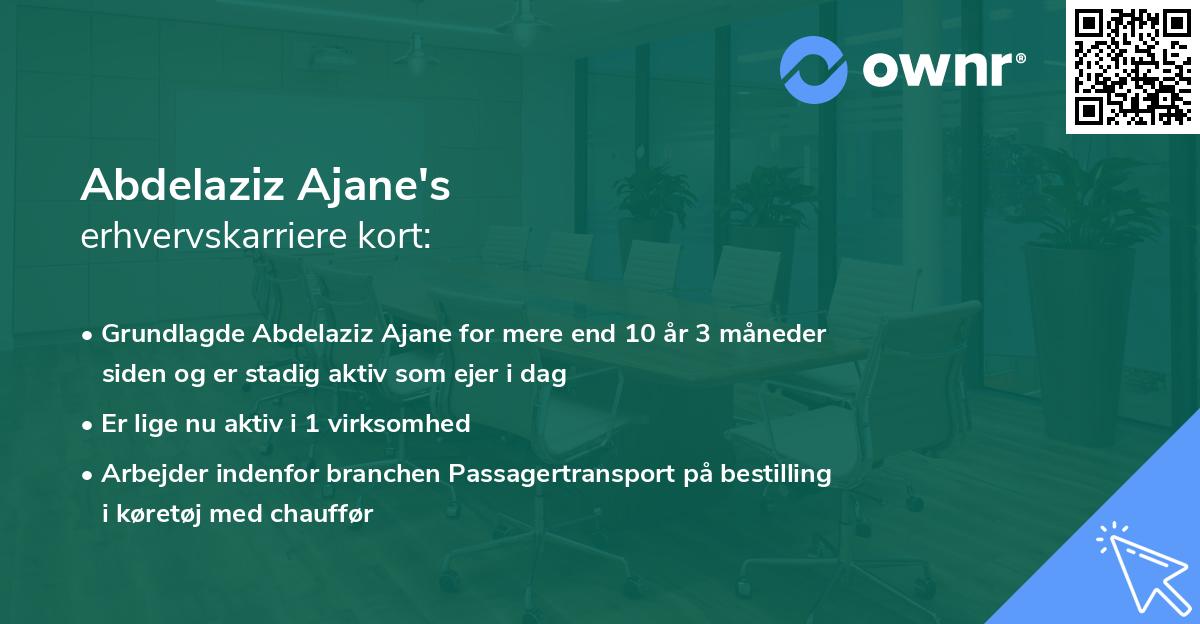 Abdelaziz Ajane's erhvervskarriere kort