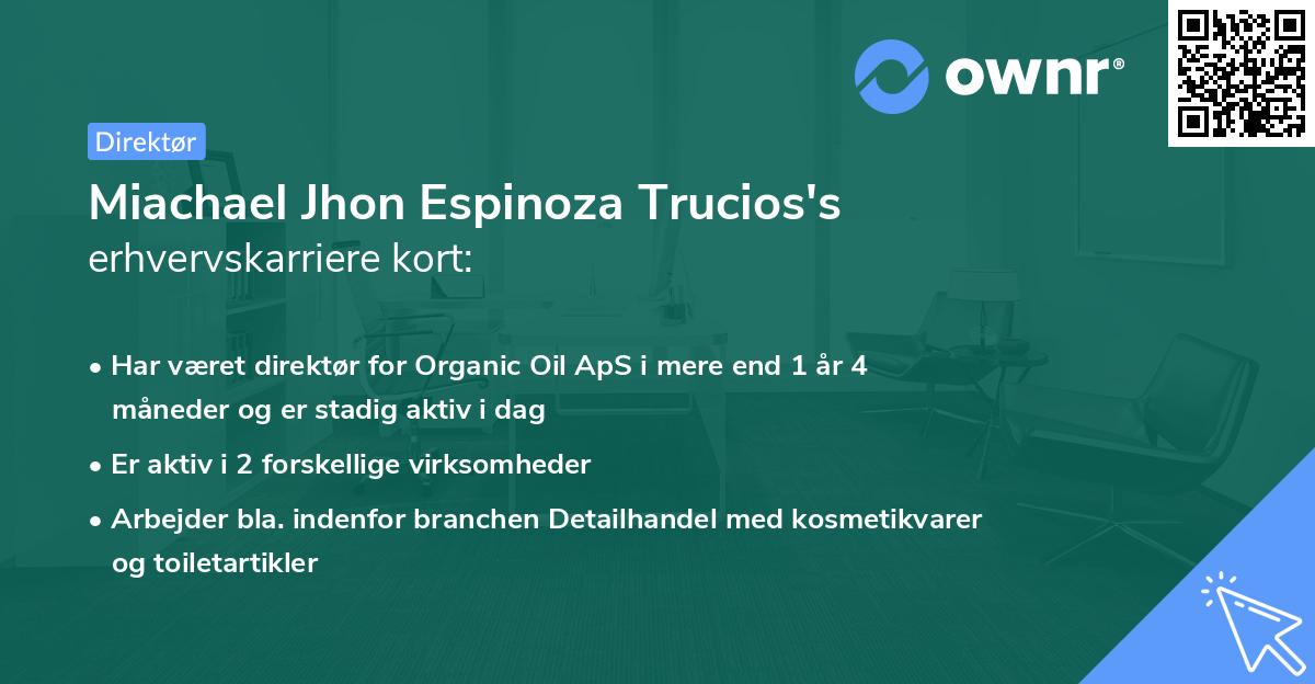 Miachael Jhon Espinoza Trucios's erhvervskarriere kort