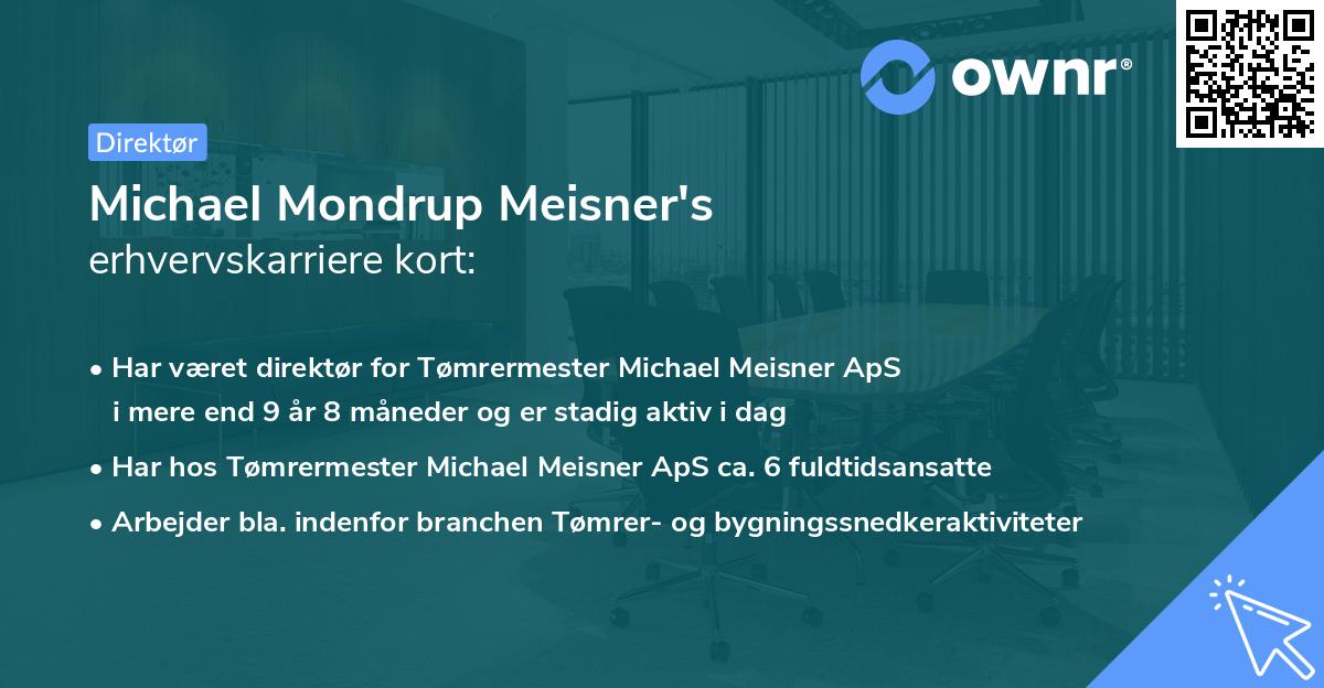 Michael Mondrup Meisner's erhvervskarriere kort
