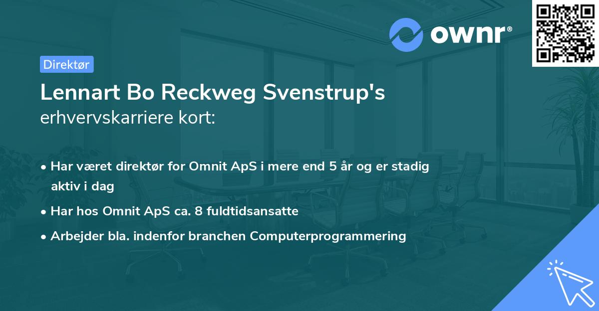 Lennart Bo Reckweg Svenstrup's erhvervskarriere kort